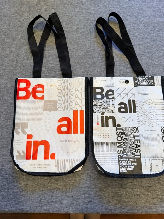 lululemon athletica Handbags - lululemon athletica White, Black & Red 'Be All In' Graphic Tote